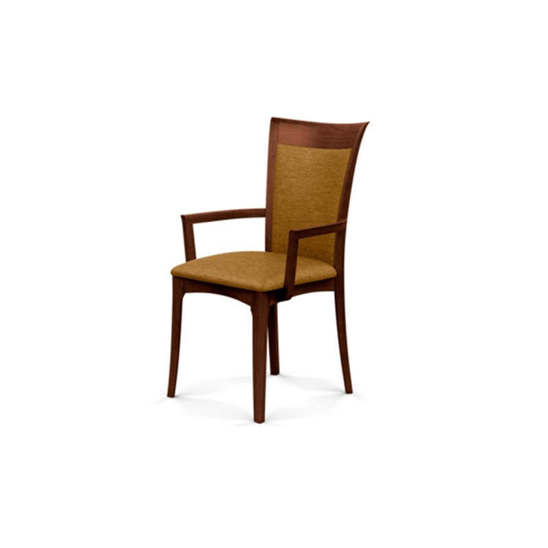 Morgan Upholstered Arm Chair, Cognac Cherry, Microseude Onyx