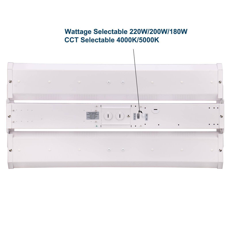 LED Linear High Bay Light 2FT 220W/200W/180W Watt & CCT Adjustable 4000K/5000K 30800LM Dimmable Hanging Warehouse Shop Lighting Fixture, UL DLC List
