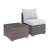 2-Piece All-Weather Outdoor Rattan Patio Furniture Set With  25.2 Inches Width Armless Sofa & Coffee Table,