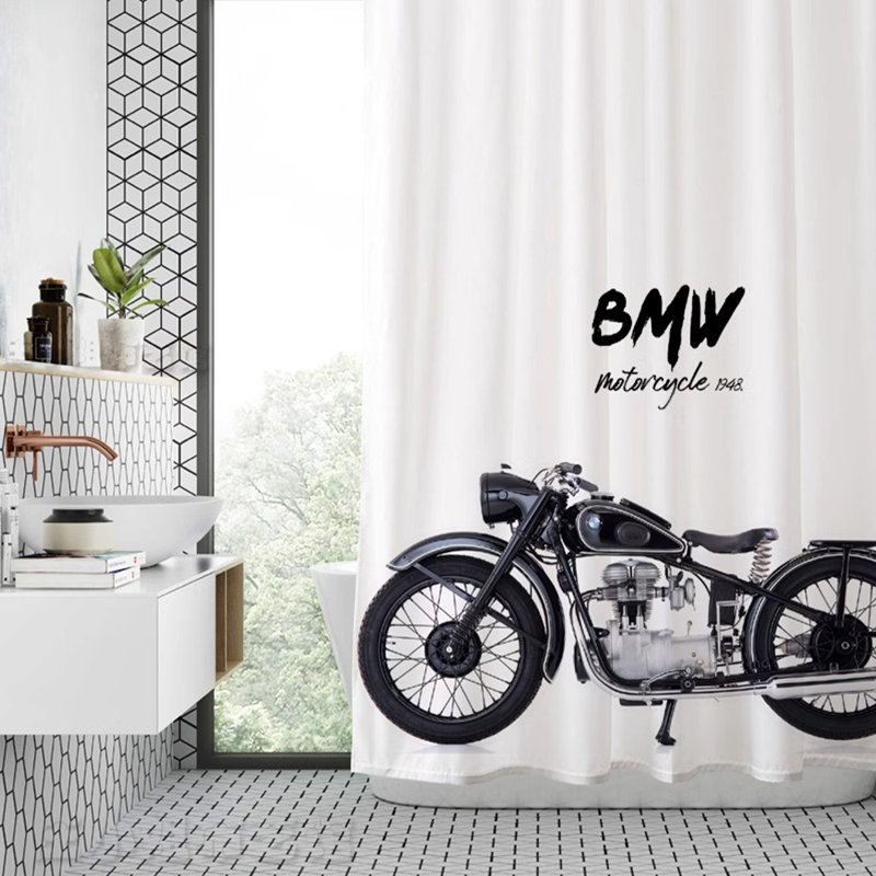 Rideau de douche en polyester avec crochets