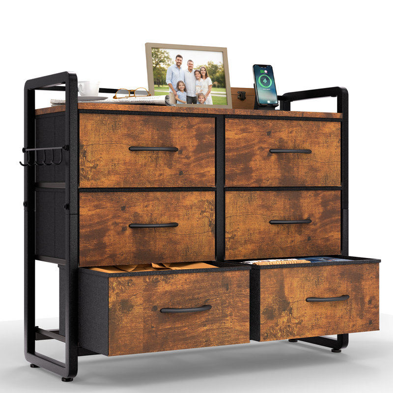 6 Drawer Storage Drawer, Brown