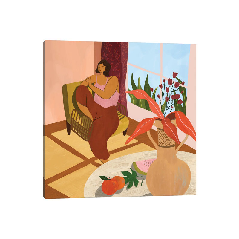 Stay At Home by Arty Guava - Wrapped Canvas Painting, 30.48 cm H x 30.48 cm W