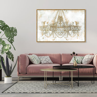 Gold Diamonds Glam Metallic Chandelier Modern White by Oliver Gal