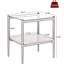 De 2 tables de bout en verre transparent avec couche et pieds l 15,34 po x H 20,69 po, structure trempée