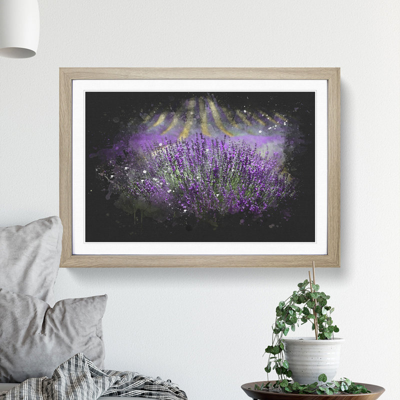 Lavender Vol.3 - Picture Frame Graphic Art, 48cm H x 65cm W x 2cm D, Oak Framed