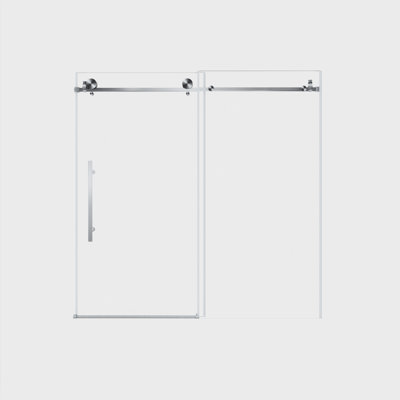 56-60 In. W X 60 In. H Sliding Frameless Tub Door With Nano-coated Clean Tempered Glass