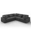 Canapé modulaire capitonné en forme de L Bouley Gris-130670059