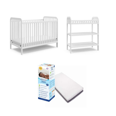 Storkcraft Pasadena 3-In-1 Crib And Changing Table With Mattress 3-Piece Nursery Set -  04522-501-00524-501-06710-400