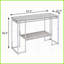 Chêne naturel Table basse chromée de salon industriel avec tablette ouverte