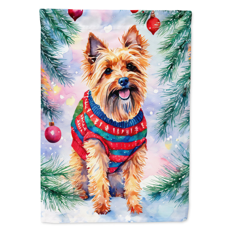 Drapeau de Noël terrier australien, H 15,5 po x l 11,25 po