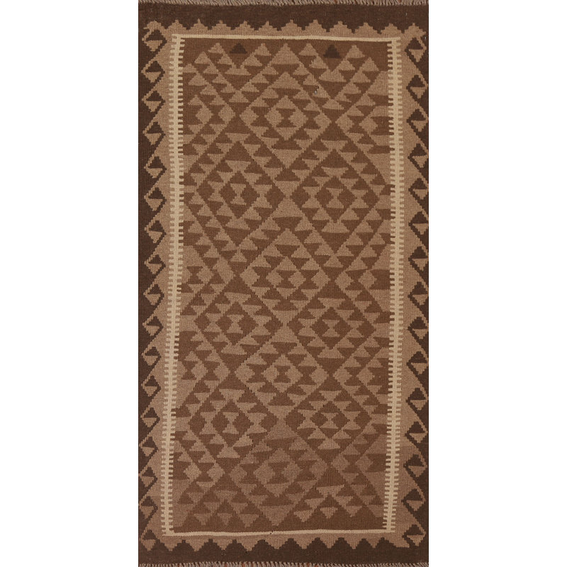 Tapis de marche réversible en laine Kilim 3 x 7