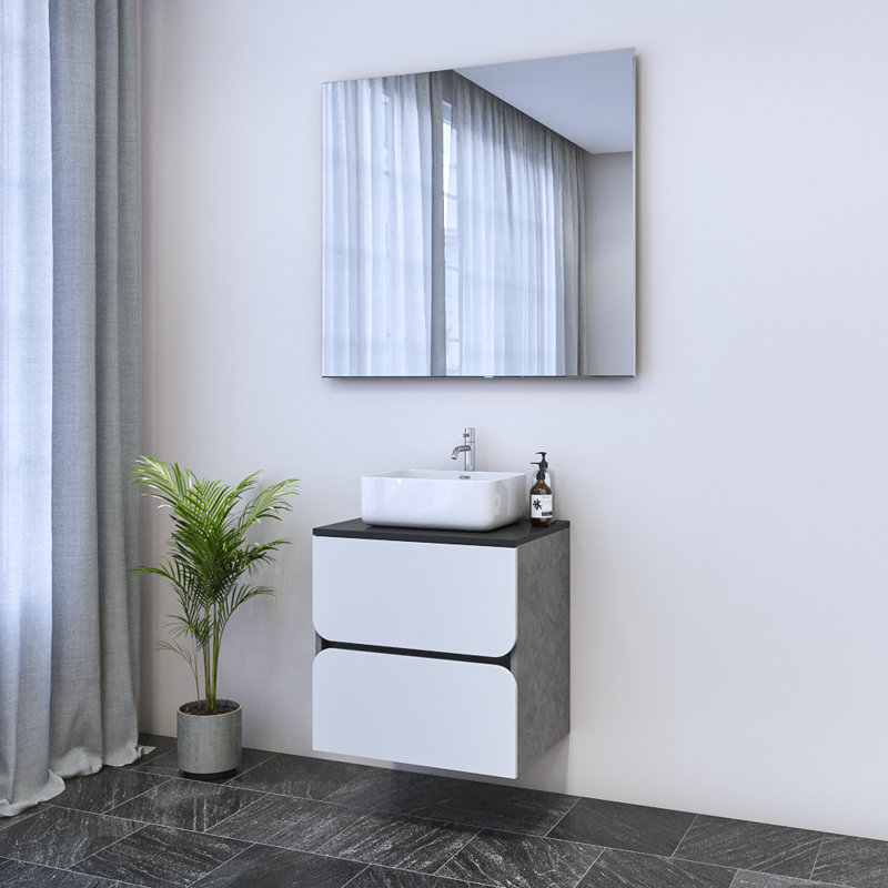 Kaydin 23.6'' Single Bathroom Vanity with Top, Black