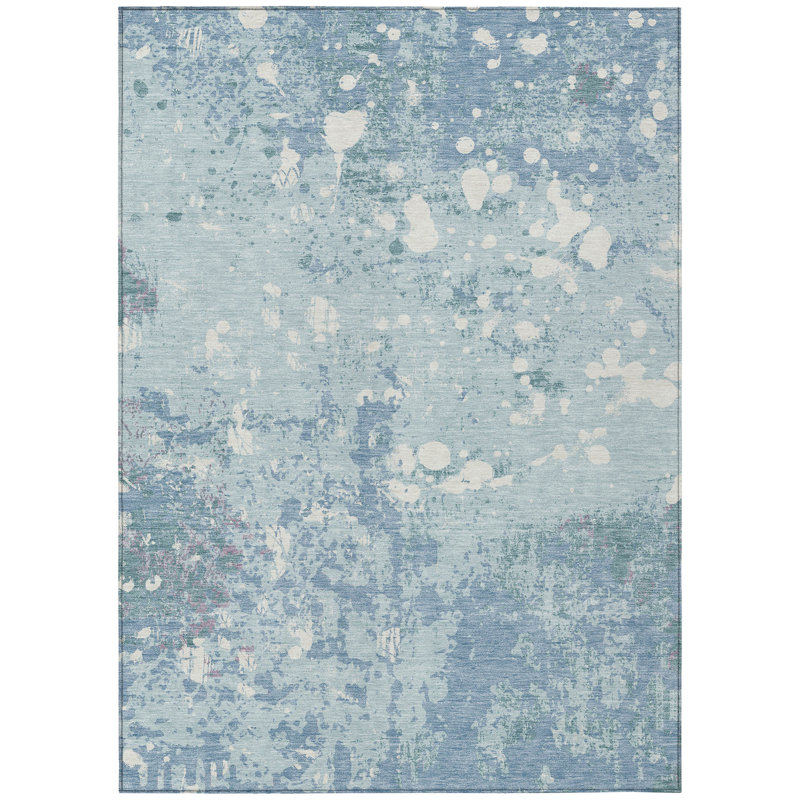 Machine Washable Indoor/Outdoor Chantille ACN2679 Abstract Rug, Sky, 9' x 12'
