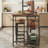 44'' Iron Standard Baker's Rack with Microwave Compatibility and 2 Stools-1603382156