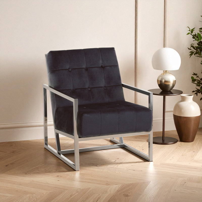 Addlie Upholstered Armchair, Grey, Grey