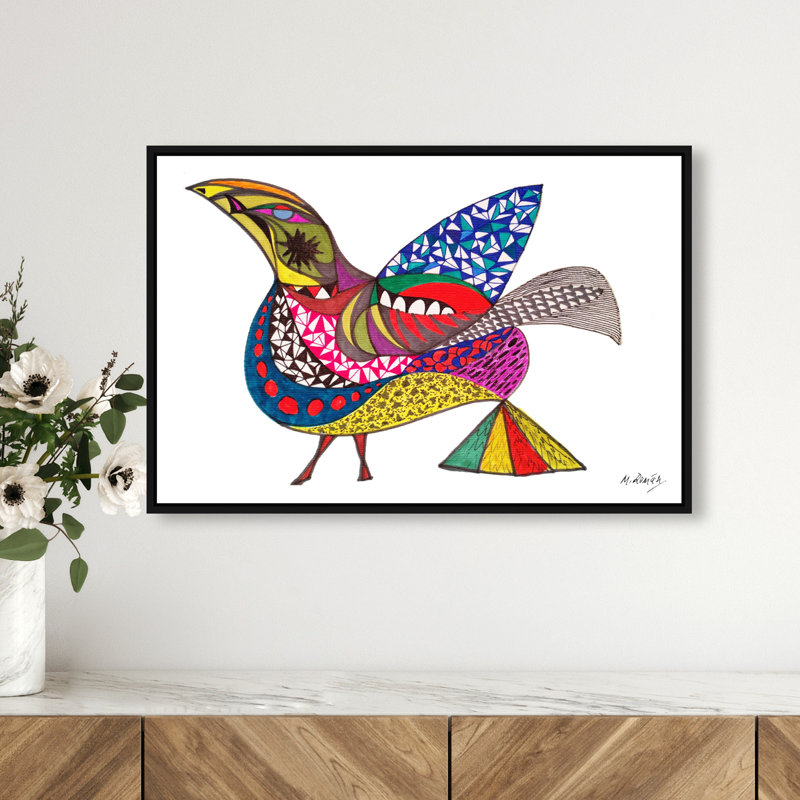 Manuel Roman - Bird Print by Oliver Gal, 21"H x 31"W, Black Floater Frame