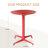 Red Round Folding Table – 23.6"X23.6"X29.5" Indoor & Outdoor Metal Table, Rust-Resistant, Waterproof, Sturdy X-Shaped Design, Easy Fold & Storage-366082259