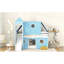 Lit mezzanine simple avec glissoire, tente et tour - bleu-815665291-1045687836
