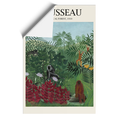 Tropical Forest with Monkeys Print by Henri Rousseau - Frameless Print