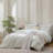 MooMee Duvet Cover Set Silky Sateen Look Luxury Sheen Zipper Closure & 8 Interior Ties 100% Long-Staple Cotton 600TC -105272388-106891955