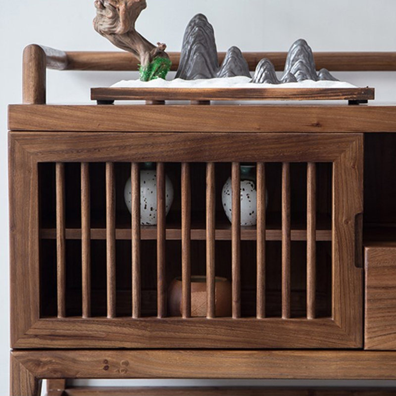 Grille design practical TV cabinet, 78.74"