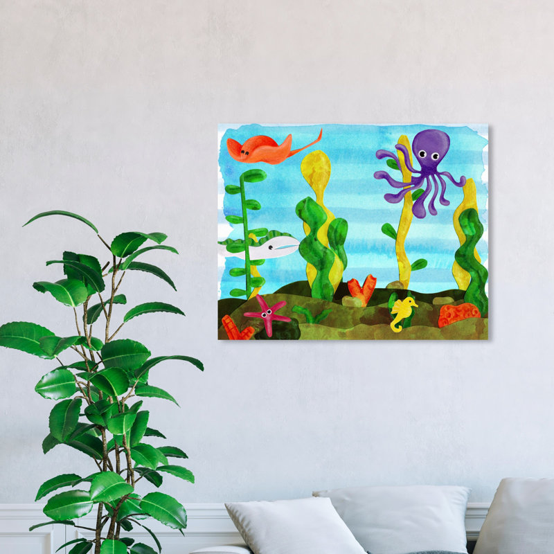 Art sur toile fond océan Estes, H 36 po x l 45 po x P 1,5 po