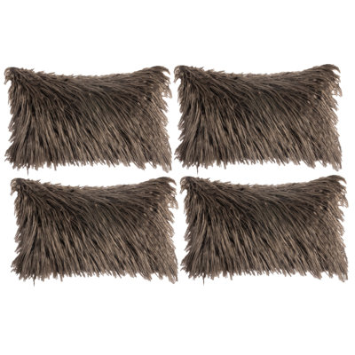 Faux Fur Cushion Rectangular Pillow Cover Only