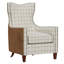 Chaise d'appoint crème et brune avec garniture cloutée