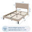Lit plateforme tapissier pleine grandeur avec tête de lit réglable, structure en tissu de lin et support à lattes de bois, conception silencieuse pour les chambres modernes-739561661-739561663