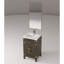 Meuble-lavabo en chêne brun avec dessus en acrylique scellé D Miroir - pièce de comptoir décorative fabriquée à la main-1388183471