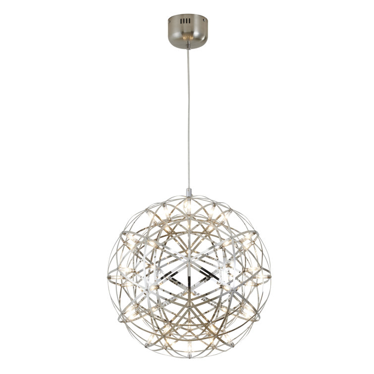 Mercier 42-Light Chrome Dimmable LED Globe Chandelier