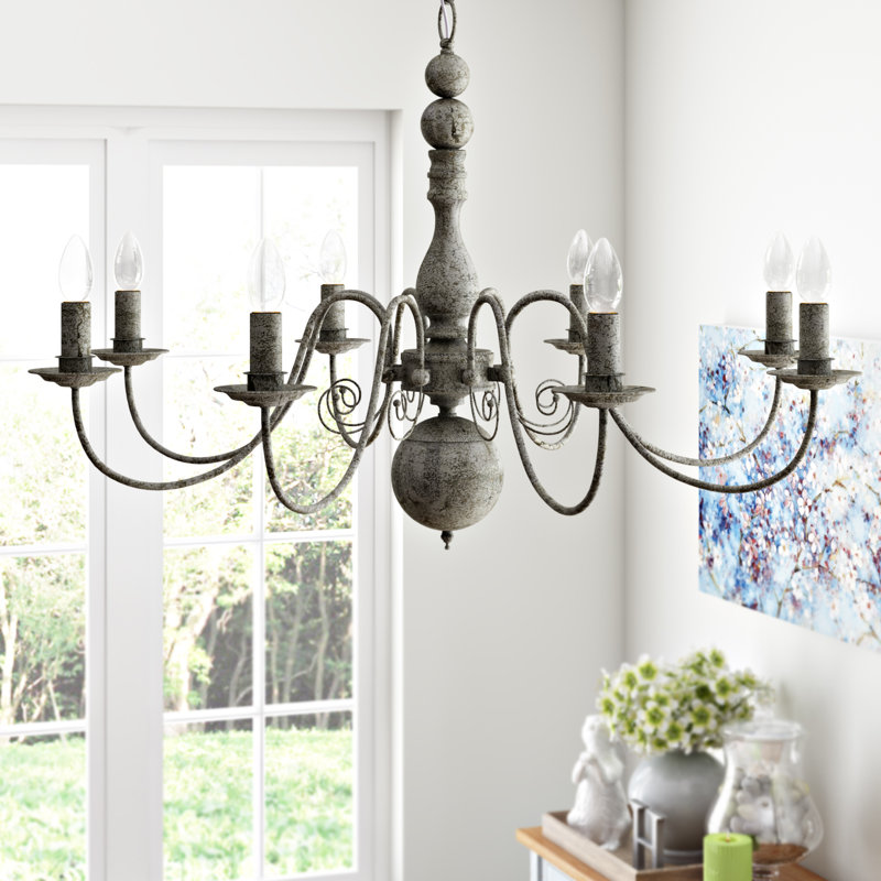 Asher 8 - Light Candle Style Chandelier