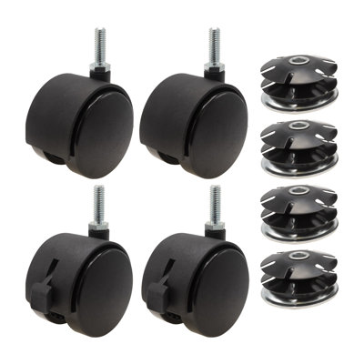 2in. Round Metal Double Star Caster Inserts 2 with Brakes 2 without Brakes