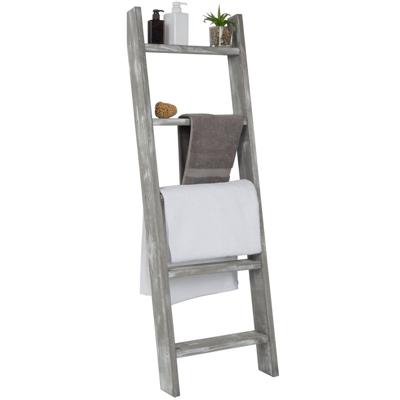 Wall-Leaning 4.5' Blanket Ladder, Grey
