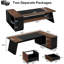 Bureau de direction en L 78,7 po avec classeur et tiroirs (sans la chaise)-1082484468