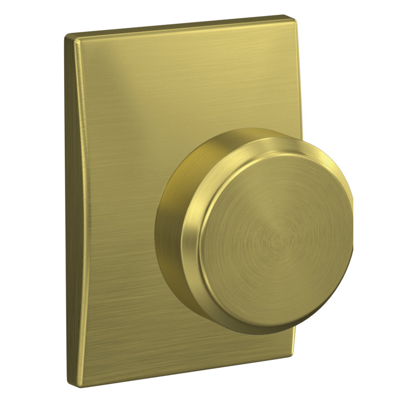 Bowery Privacy Door Knob, Satin Brass