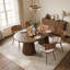 Ensemble table et chaises ovales extensibles (39,37" à 70,87") avec chaises en rotin tressé-1175600236-1175600237