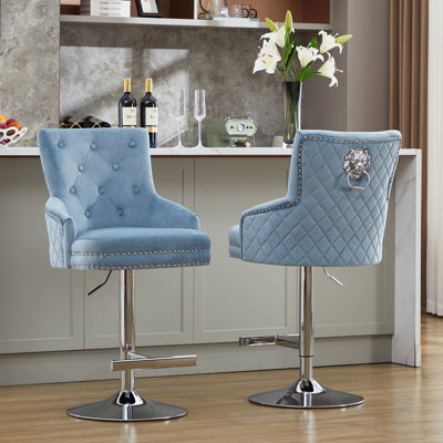 Jakhai Swivel Adjustable Height  Bar Stool with Metal Frame