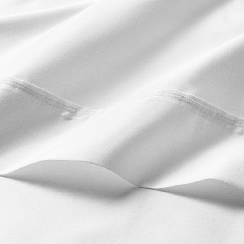 100% Cotton Lightweight Percale Weave Sheet Set, Queen Sheet Set with 2 Pillowcases, White