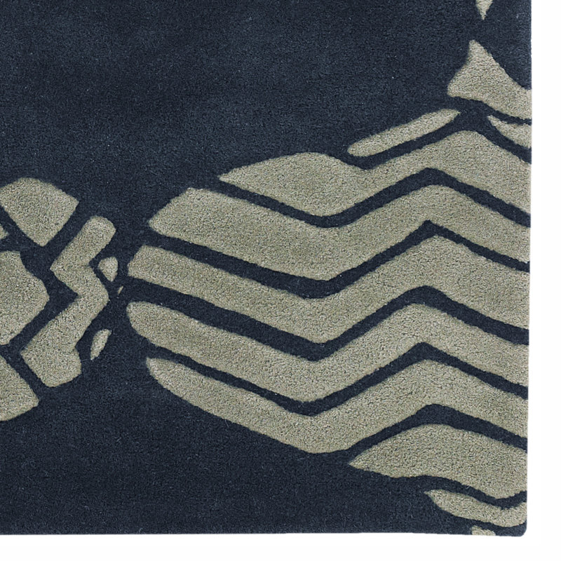 Parson Gray Wool Area Rug in Blue, Rectangle 7'9" x 10'6"