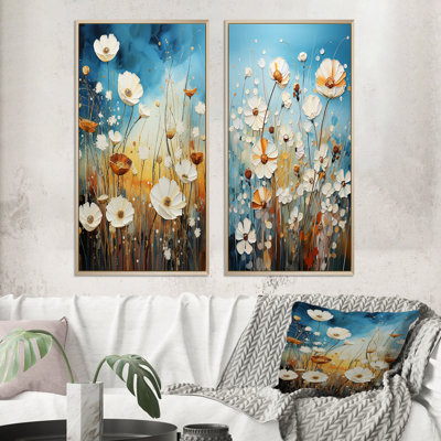 " Meadow Pointillism " 2 - Pieces