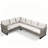 Chaquille 105'' Wide L-Shaped Wicker Patio Sectional with Cushions-2035382733-2035382706