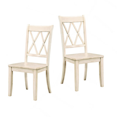 Ensemble de 2 chaises d'appoint décontractées à finition blanche en X