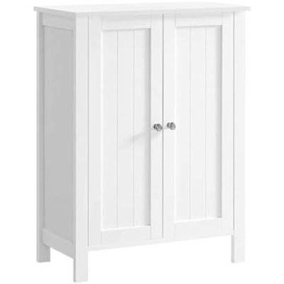 Armoire de rangement au sol, unité de rangement autoportante avec 2 tablettes réglables, pour salle de bain, salle à manger, cuisine, 11,8 po x 23,6 po x 31,5 po, blanc