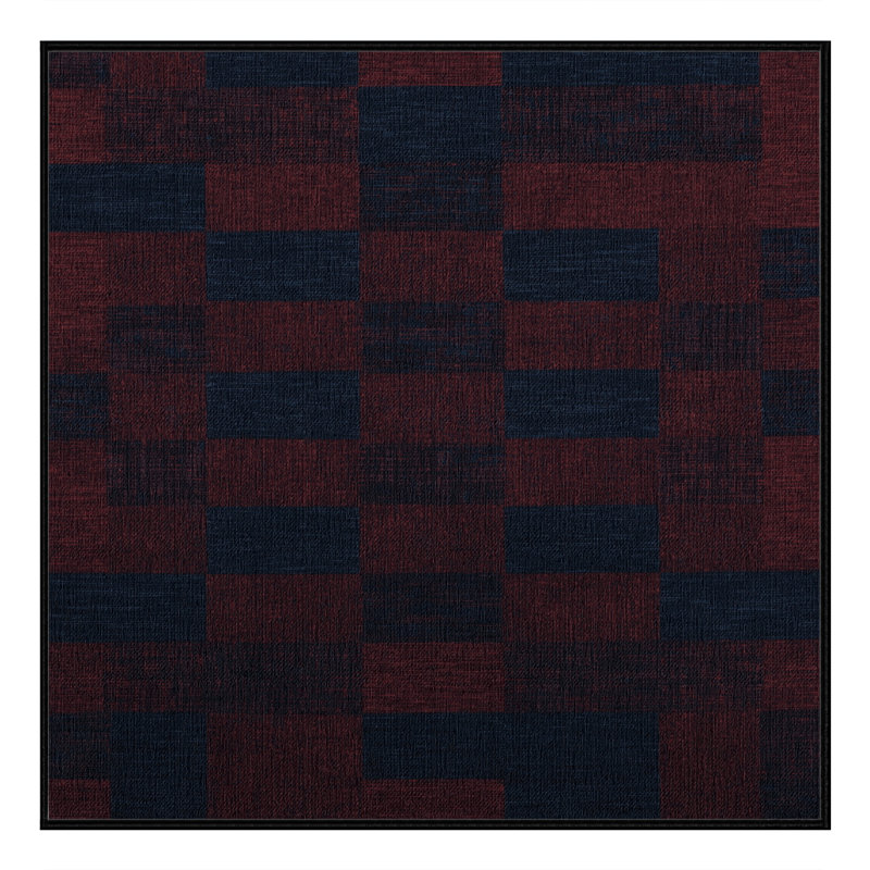 Tapis gris à carreaux lavable à la machine, Carré 8 pi