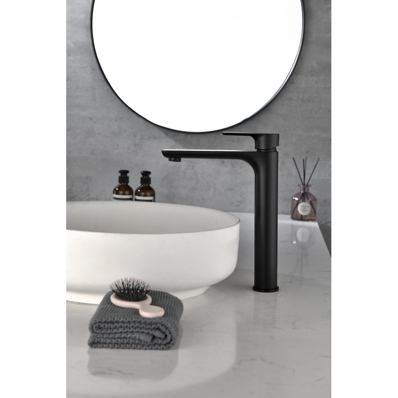 Single-Hole Bathroom Faucet, Matte Black