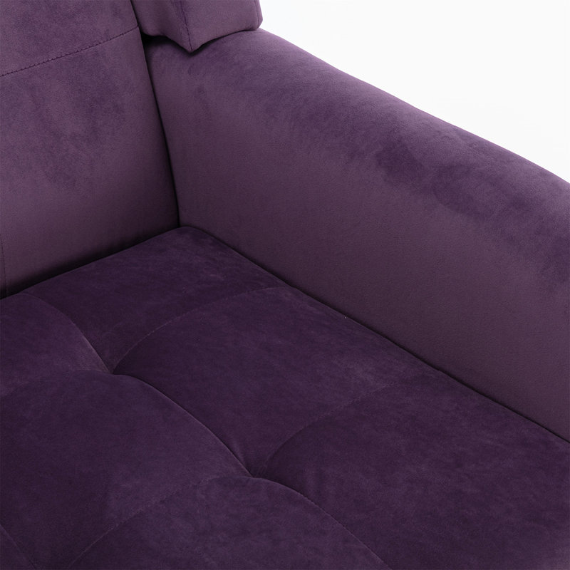 Accent Chair Living Room Chair Bedroom Chair Home Chair With Black Legs For Indoor Home, Lavender Purple Velvet Duplicate