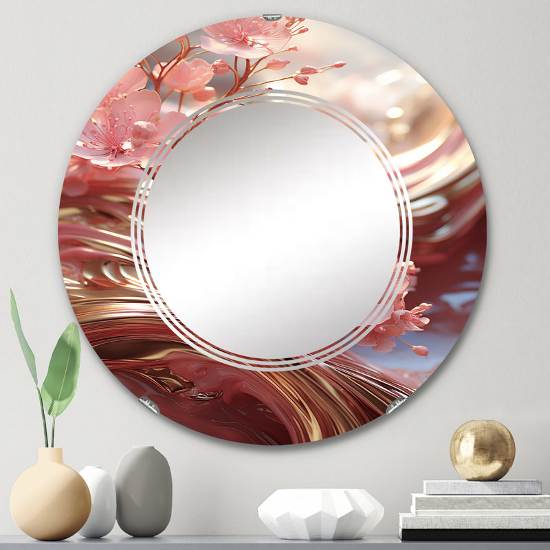 Bourdin - Miroir mural rond moderne, 24 po x 24 po