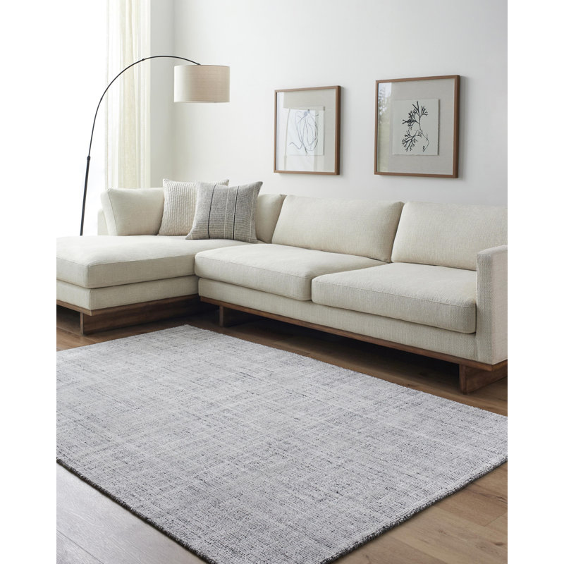 Tapis gris tissé à la main Discher, Rectangle 12 pi x 15 pi