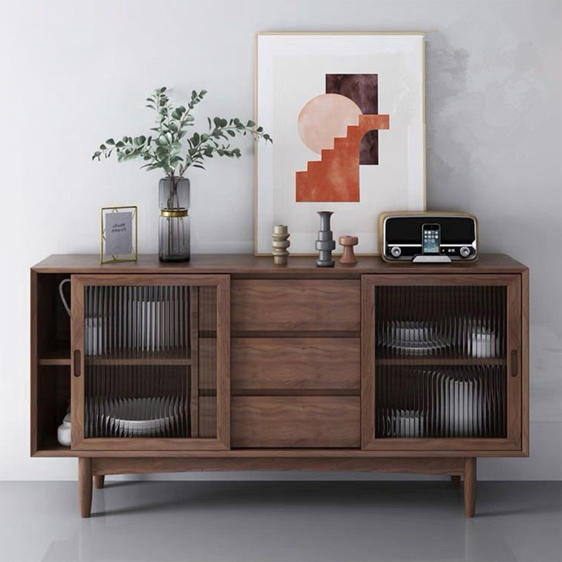 Buffet Modern, H 31,5 po x l 62,99 po x P 11,81 po, Brun noisette